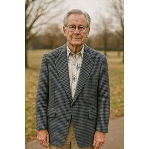 Vintage Men’s Country Squire Tweed Jacket Blue Multicolored